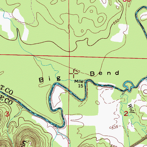 Topographic Map of Big Bend, AL