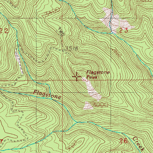 Topographic Map of Flagstone Peak, OR