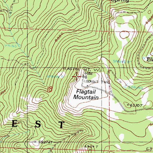 Topographic Map of Flagtail Mountain, OR