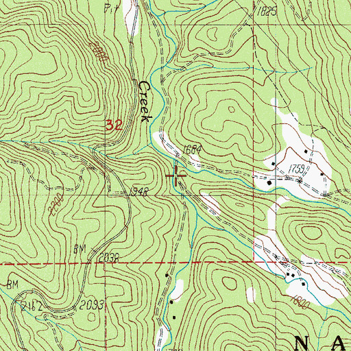 Topographic Map of Flat Creek, OR