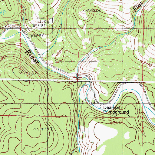 Topographic Map of Flat Creek, OR