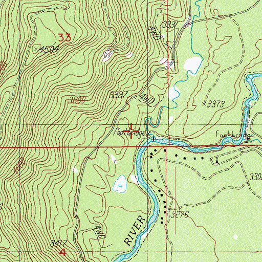 Topographic Map of Flat Creek, OR