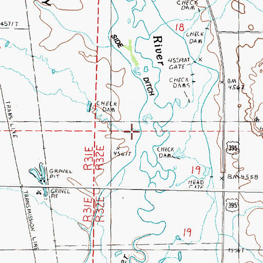 Topographic Map of Flat Creek, OR