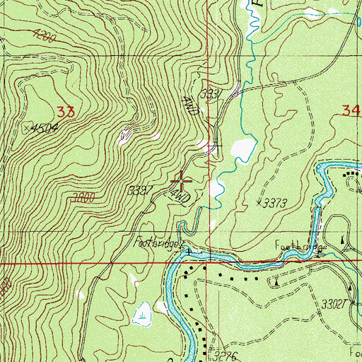 Topographic Map of Flat Creek Trail, OR
