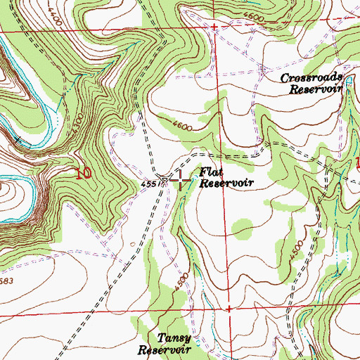 Topographic Map of Flat Reservoir, OR