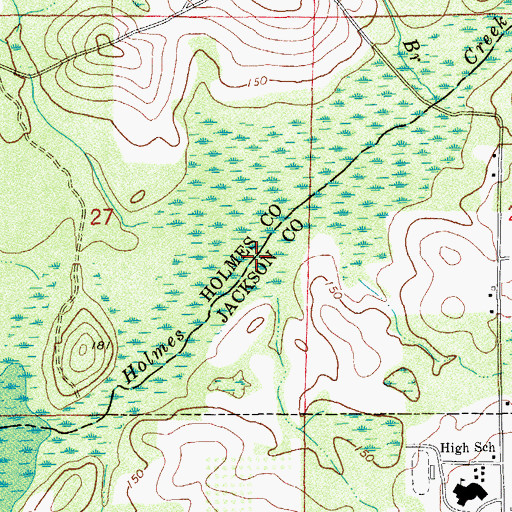 Topographic Map of Big Branch, FL