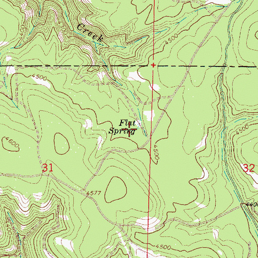 Topographic Map of Flat Spring, OR