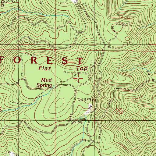 Topographic Map of Flat Top, OR