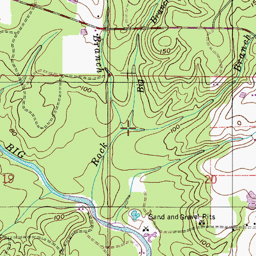 Topographic Map of Big Branch, AL