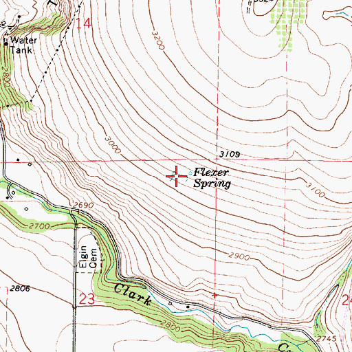 Topographic Map of Flexer Spring, OR