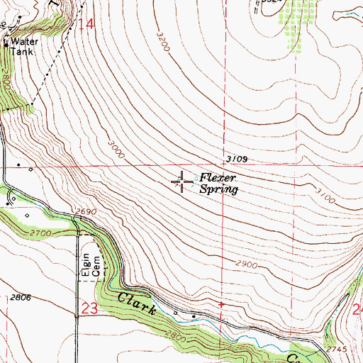 Topographic Map of Flexer Spring, OR
