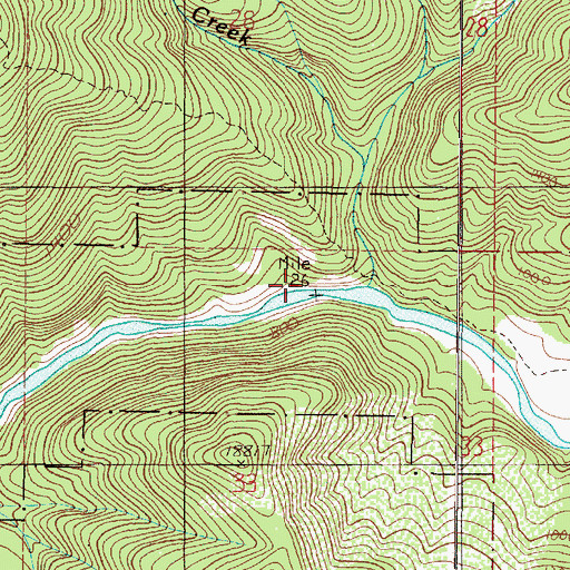 Topographic Map of Florence Creek, OR