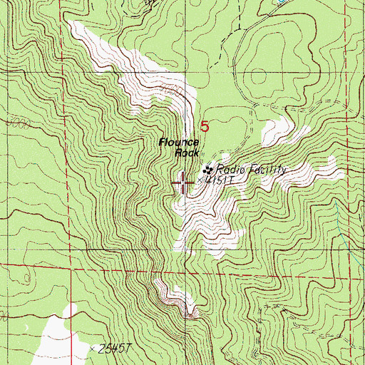 Topographic Map of Flounce Rock, OR