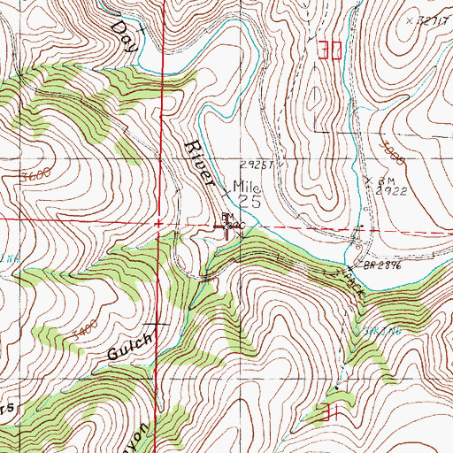 Topographic Map of Flowers Gulch, OR