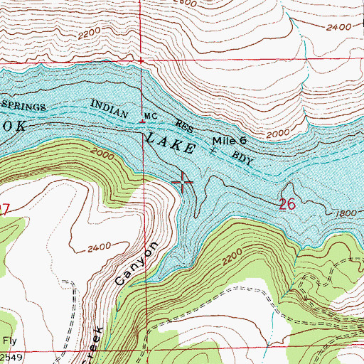 Topographic Map of Fly Creek, OR