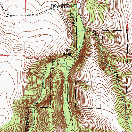 Topographic Map of Fly Creek, OR