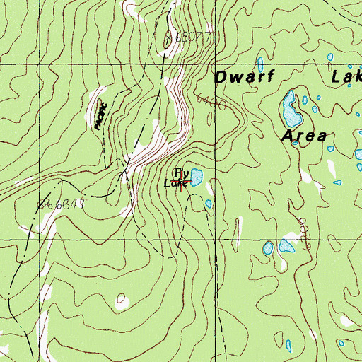 Topographic Map of Fly Lake, OR