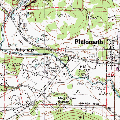 Topographic Map of Flynn, OR