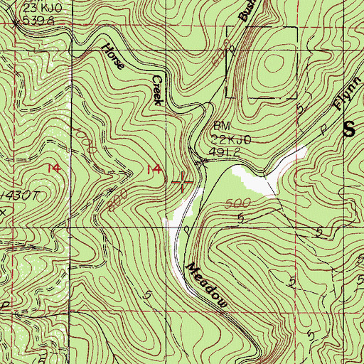 Topographic Map of Flynn Creek, OR