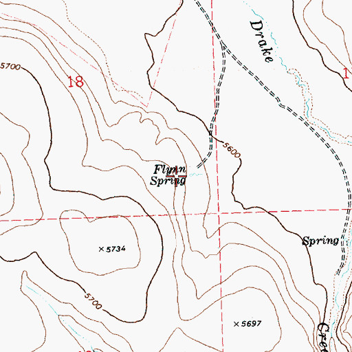 Topographic Map of Flynn Spring, OR