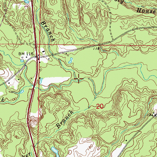 Topographic Map of Big Branch, AL