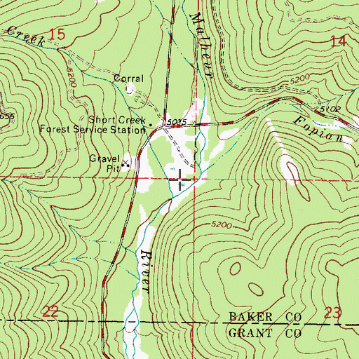 Topographic Map of Fopian Campground, OR