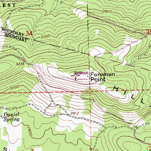 Topographic Map of Foreman Point, OR
