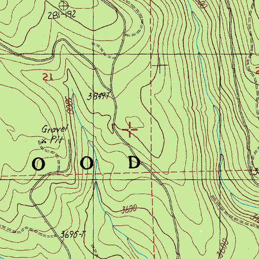 Topographic Map of Forest Creek Trail, OR