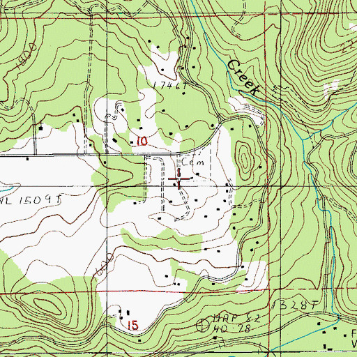 Topographic Map of Forestvale Cemetery, OR