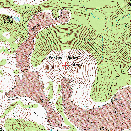 Topographic Map of Forked Butte, OR