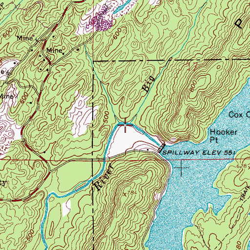 Topographic Map of Big Branch, AL