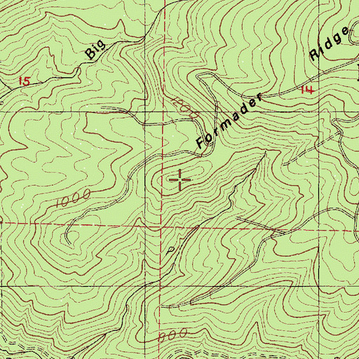 Topographic Map of Formander Ridge, OR