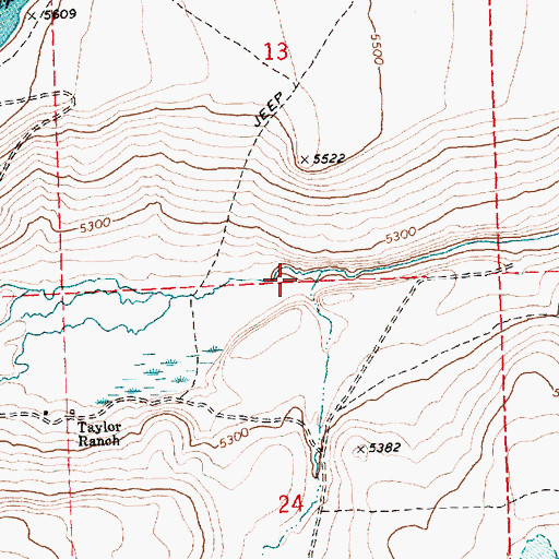 Topographic Map of Fort Creek, OR