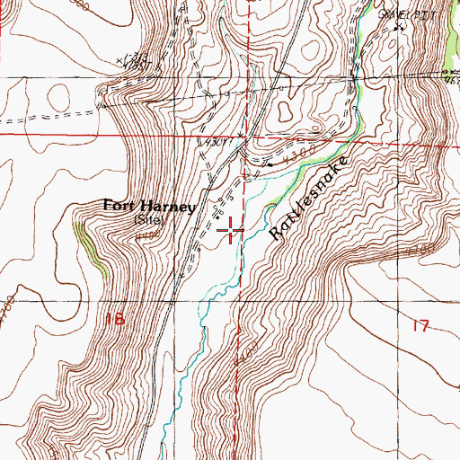 Topographic Map of Fort Harney (historical), OR