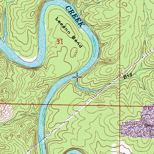 Topographic Map of Big Branch, AL