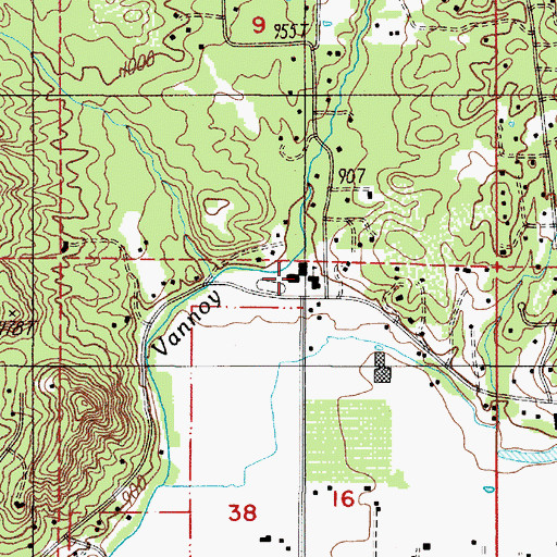 Topographic Map of Fort Vanoy Elementary School, OR
