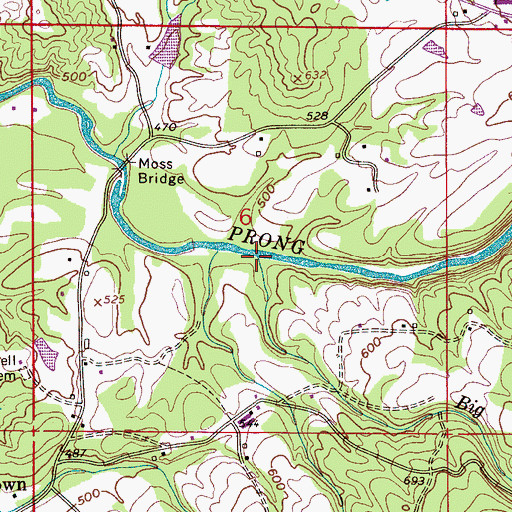 Topographic Map of Big Branch, AL
