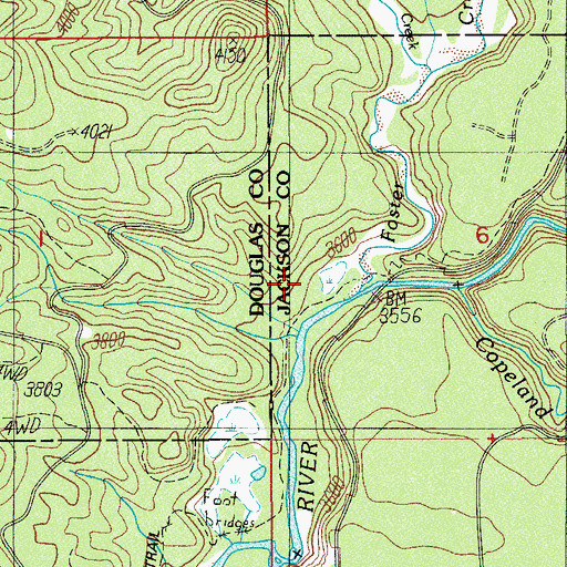 Topographic Map of Foster Creek, OR