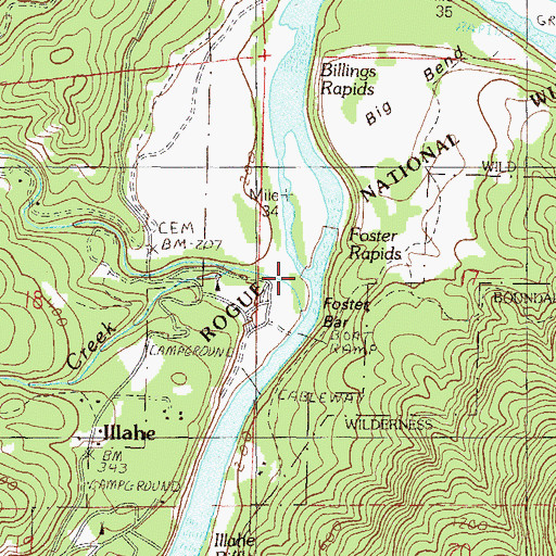 Topographic Map of Foster Creek, OR