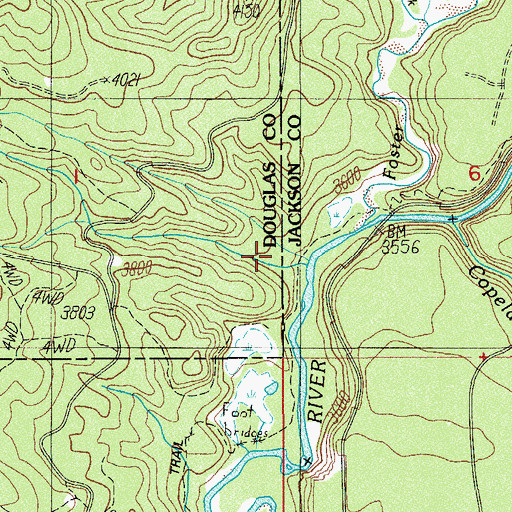 Topographic Map of Foster Creek Forest Camp, OR