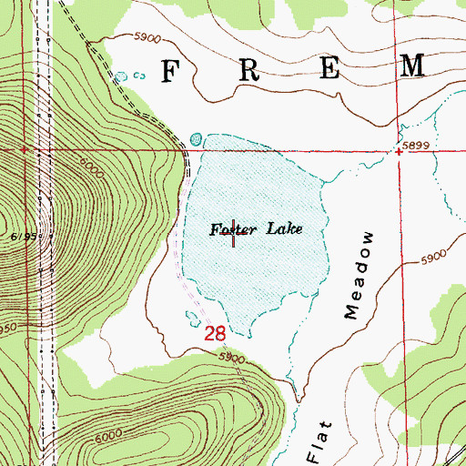 Topographic Map of Foster Lake, OR
