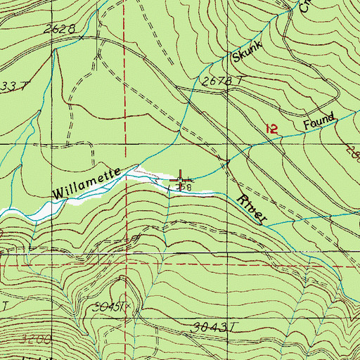 Topographic Map of Found Creek, OR