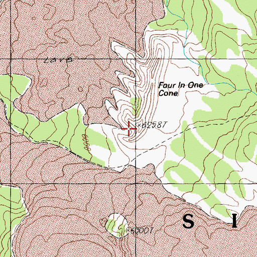 Topographic Map of Four in One Cone, OR