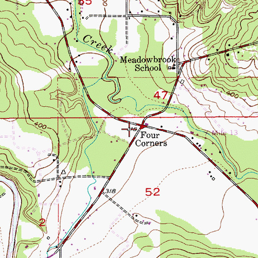 Topographic Map of Four Corners, OR