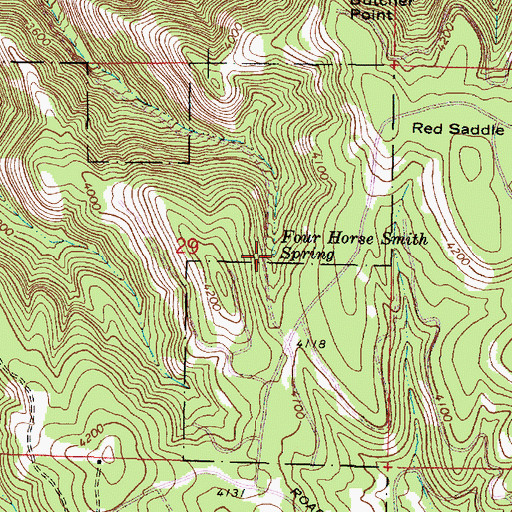Topographic Map of Four Horse Smith Spring, OR