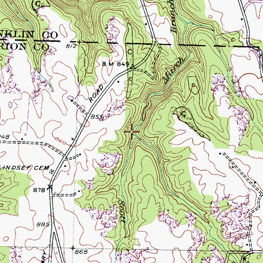 Topographic Map of Big Branch, AL