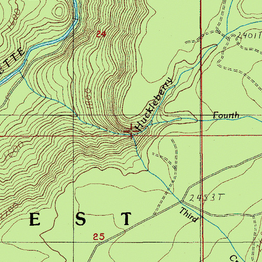 Topographic Map of Fourth Creek, OR