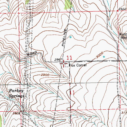 Topographic Map of Fox Corral, OR