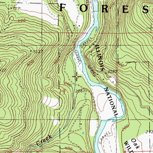 Topographic Map of Fox Creek, OR
