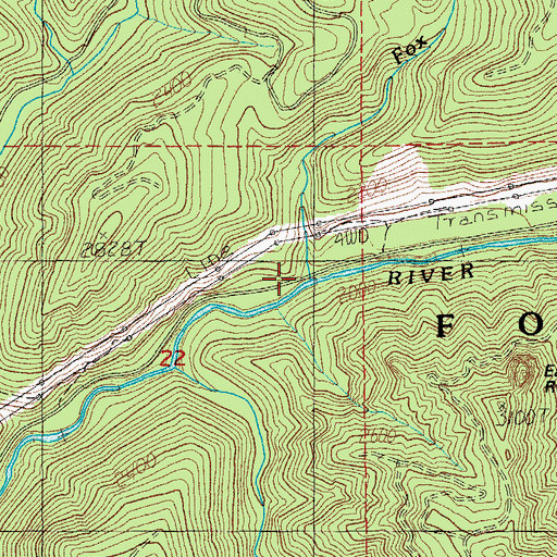 Topographic Map of Fox Creek, OR